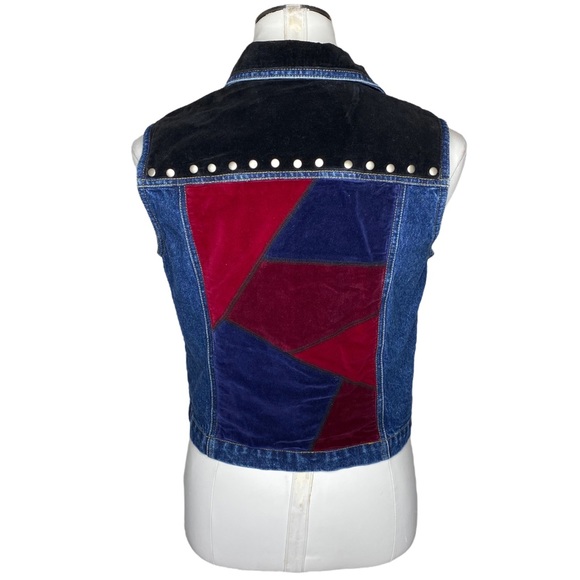 Vintage Carole Little Patchwork Denim Vest - Picture 3 of 10